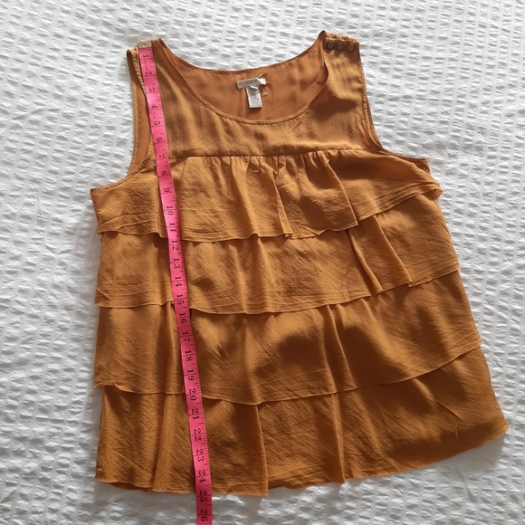 J.CREW | 100% Silk Tiered Ruffle Tank Top Size 10 - Picture 7 of 7